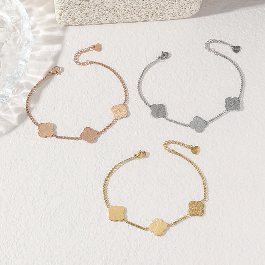 ✨ Bracelet Islamique Trio Trèfles – Gratitude • Patience • Confiance Maison Al Jawahir